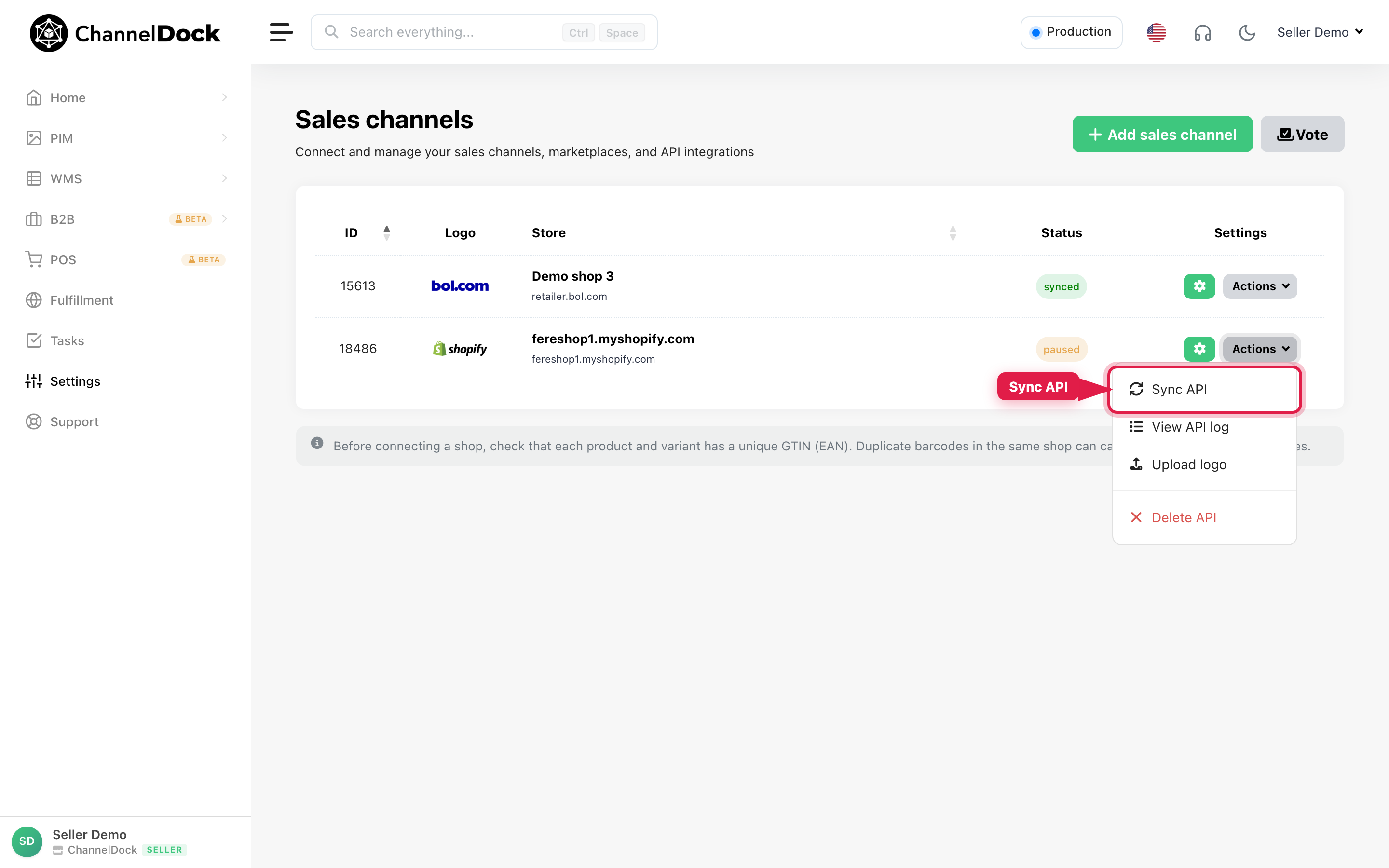 Click Sync API