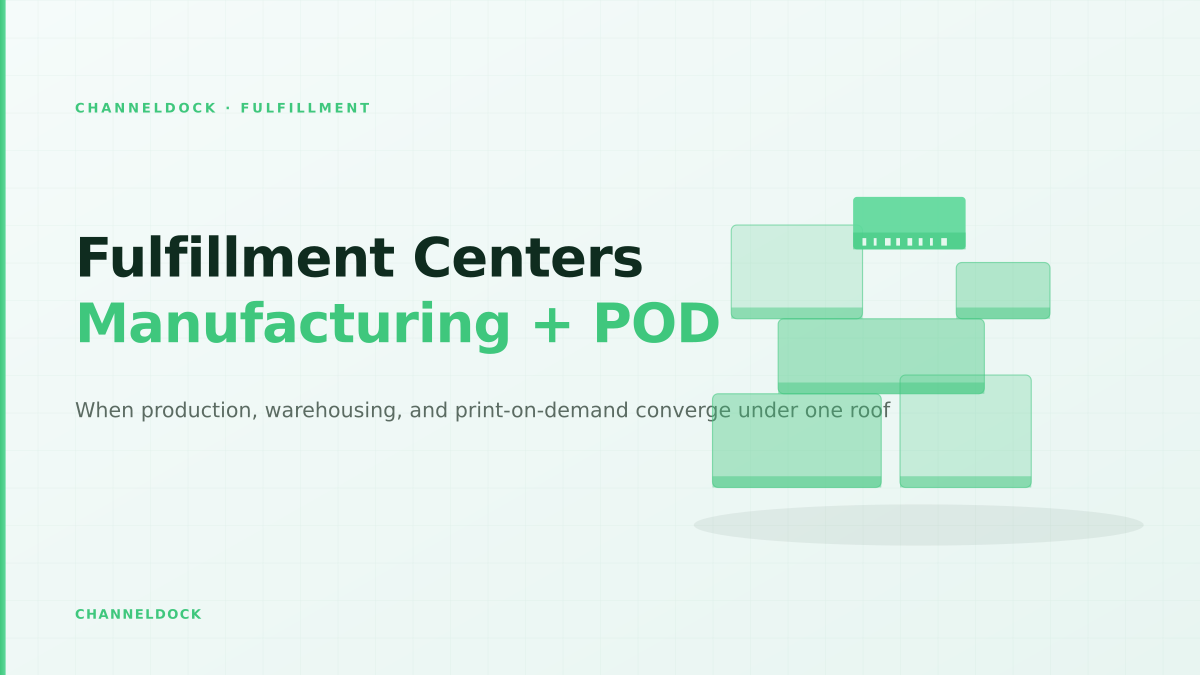 Fulfillment center combining manufacturing and print on demand