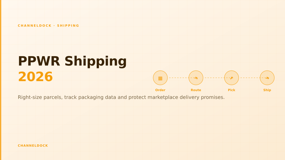 PPWR ecommerce shipping compliance dashboard with parcel sizing and packaging data